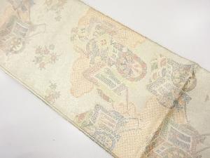 佐賀錦 御所車に草花・古典柄織り出し 袋帯